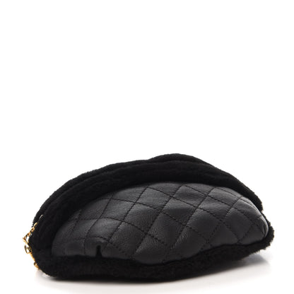 Chanel Calfskin Fur Quilted Waist Bag Fanny Pack Black 4 of 11
