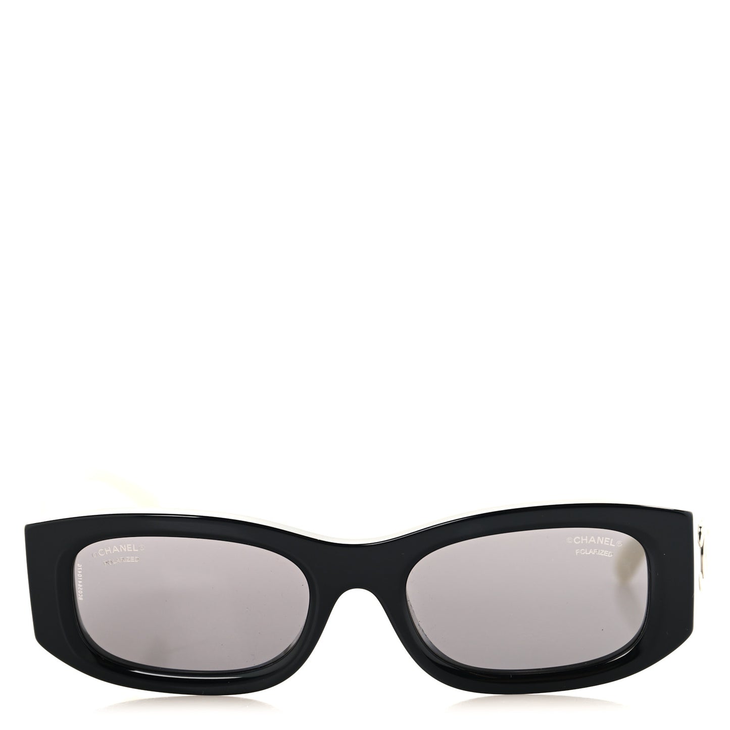 Acetate Rectangle Sunglasses 5525 Black White