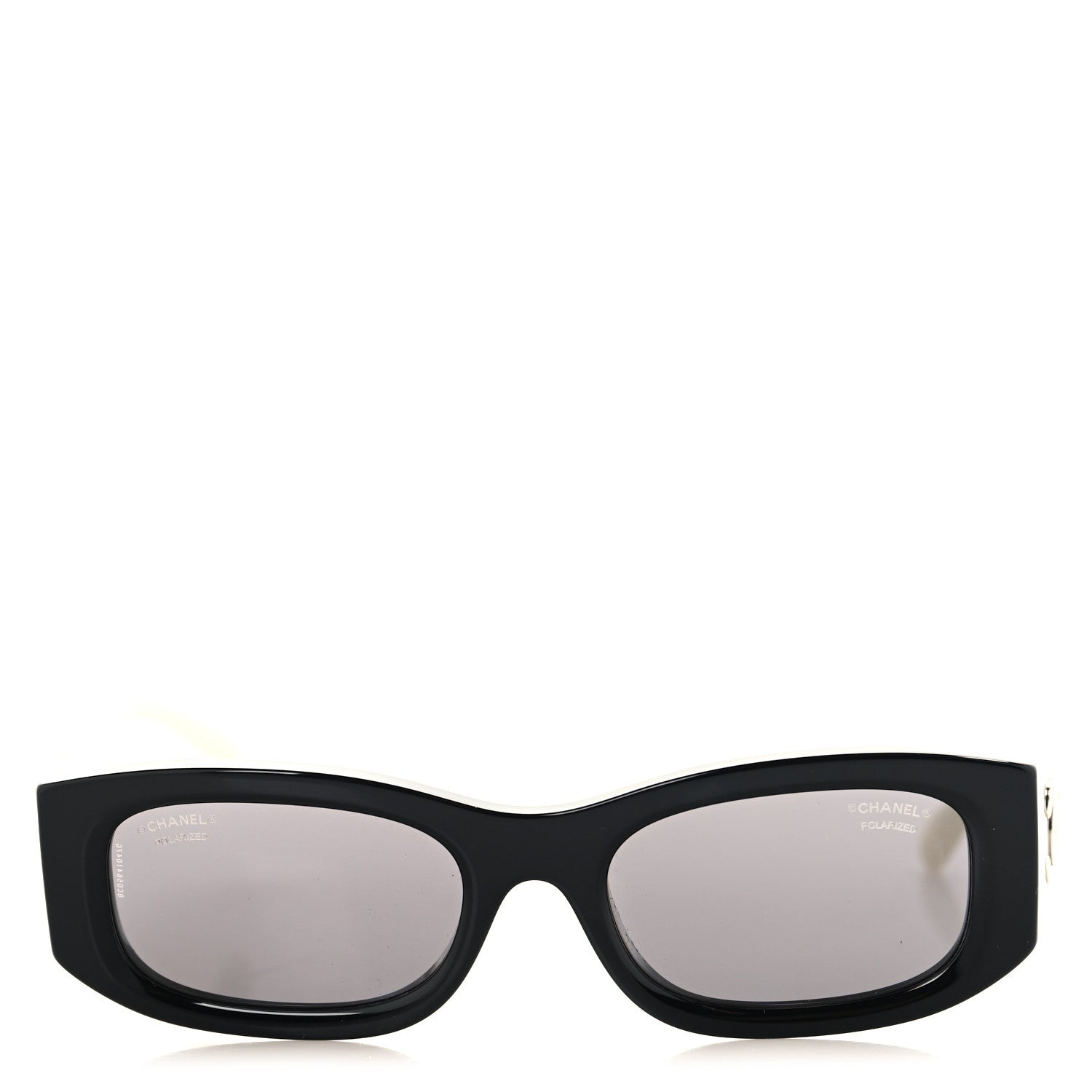 Chanel Acetate Rectangle Sunglasses 5525 Black White 2 of 7