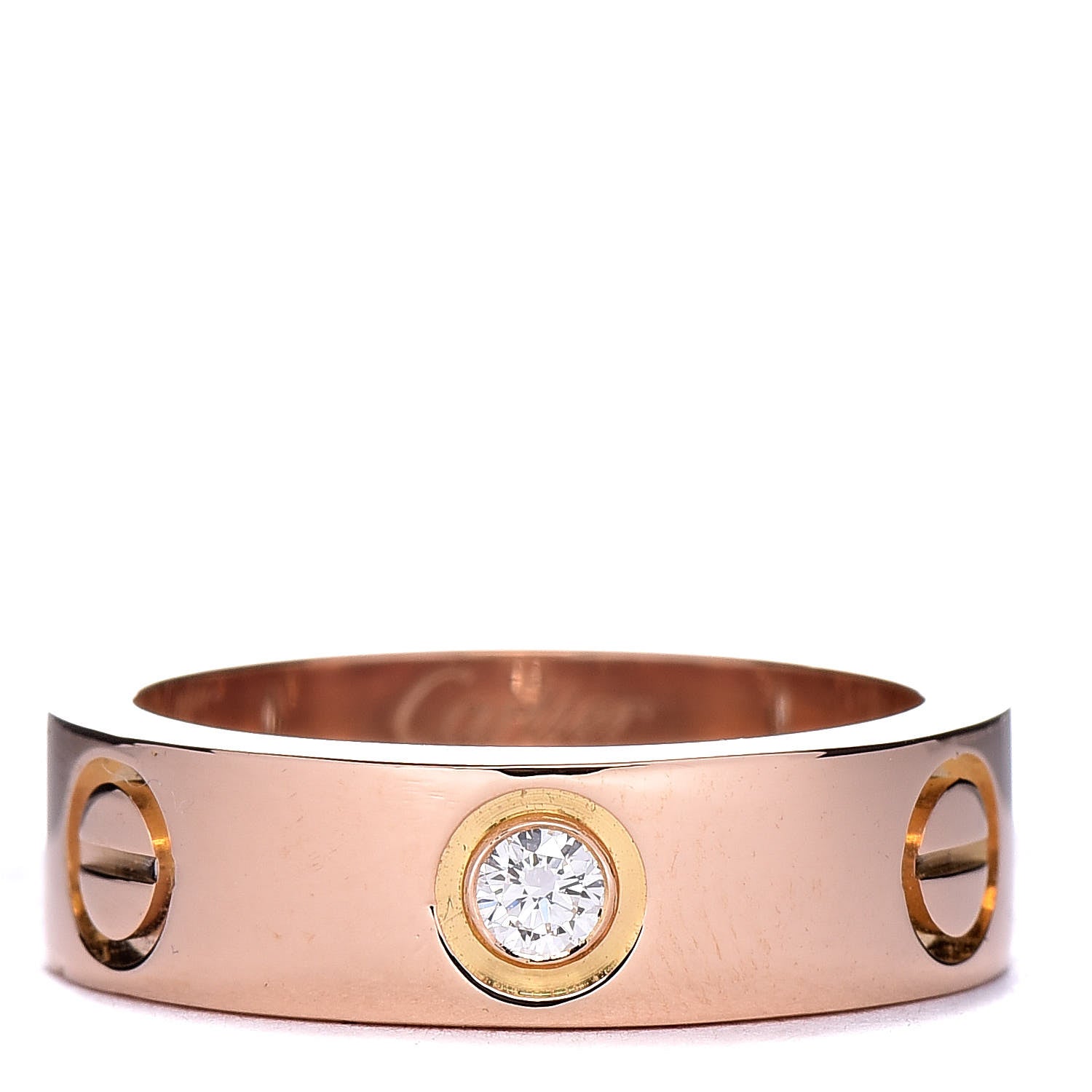 Cartier 18K Pink Gold 3 Diamond 5.5mm LOVE Ring 50 5.25 1 of 5