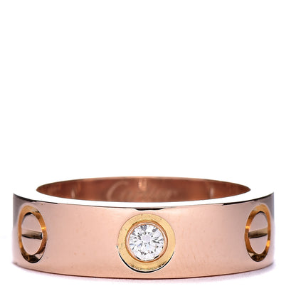 Cartier 18K Pink Gold 3 Diamond 5.5mm LOVE Ring 50 5.25 1 of 5