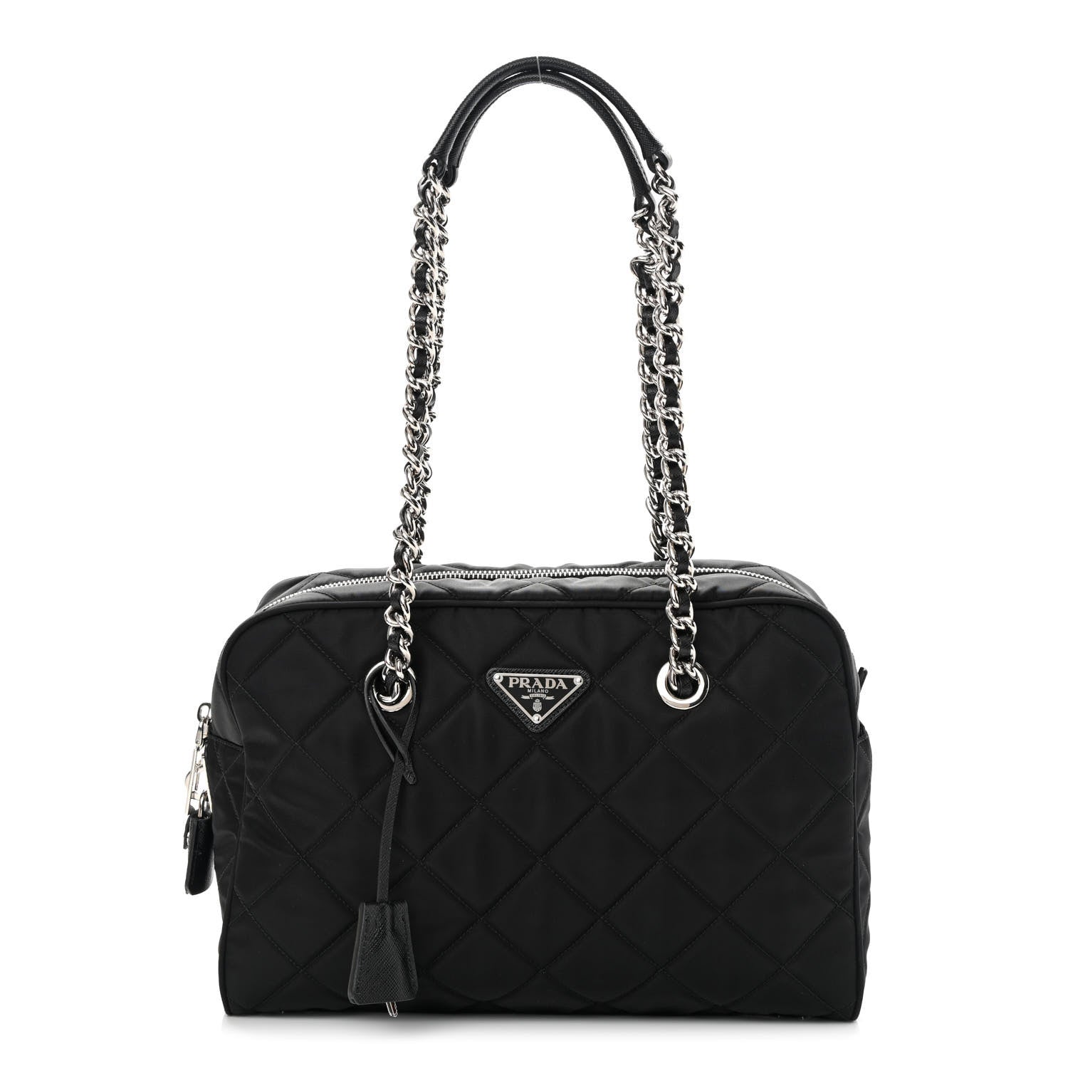 Prada Nylon Tessuto Impuntu Quilted Shoulder Bag Black 1 of 11