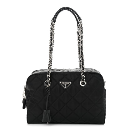 Prada Nylon Tessuto Impuntu Quilted Shoulder Bag Black 1 of 11