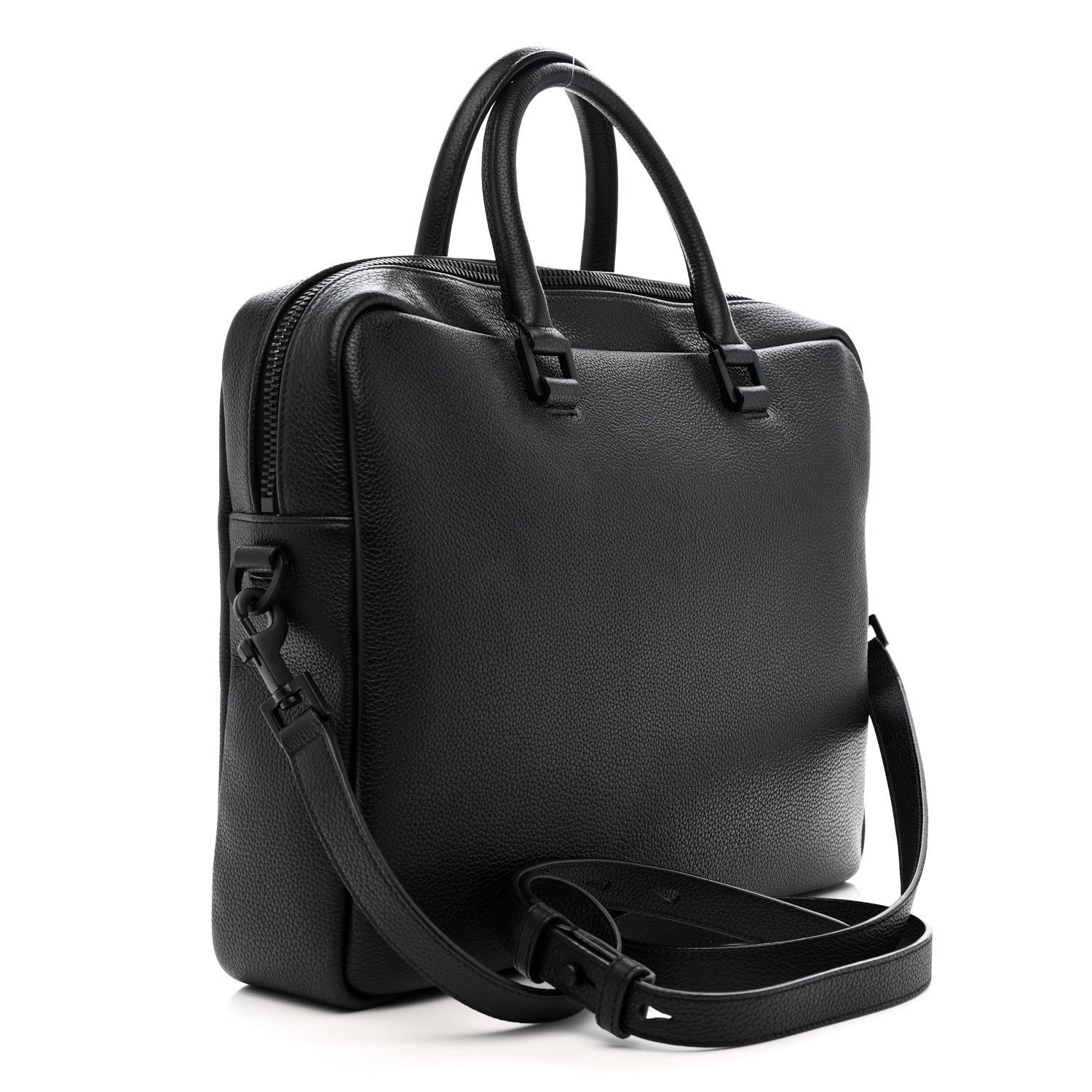 Saint Laurent Grained Calfskin Sac De Jour Briefcase Black 1792334