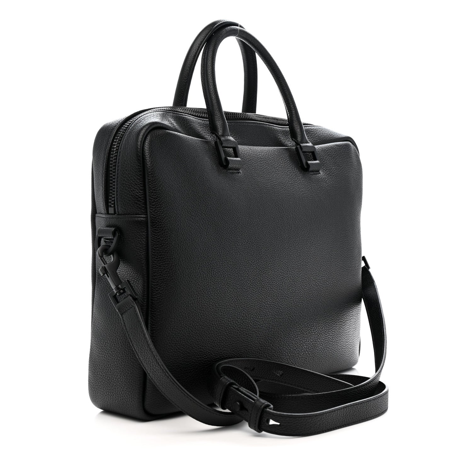 Grained Calfskin Sac De Jour Briefcase Black