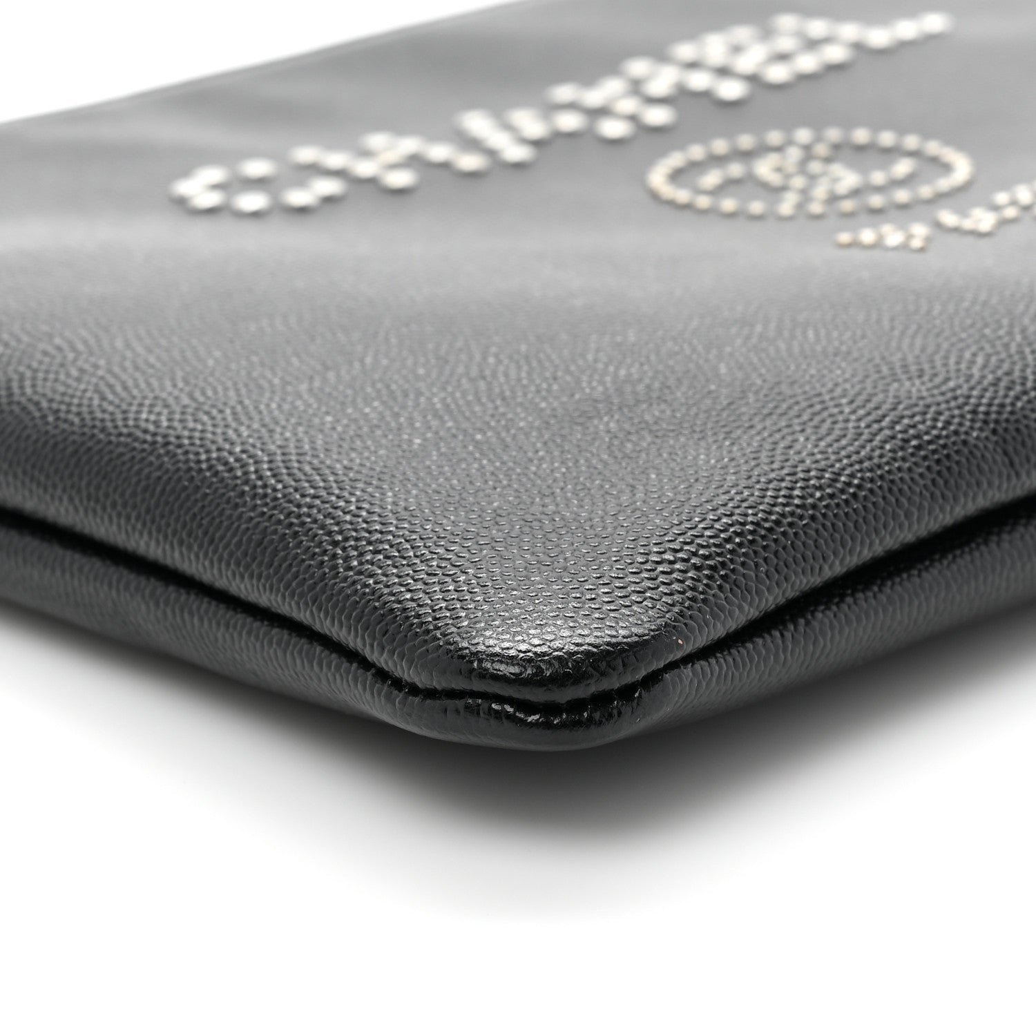 Chanel Caviar Studded Medium Deauville Pouch Black 8 of 9