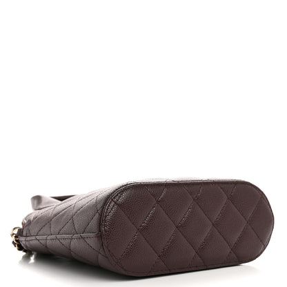 Chanel Caviar Quilted Top Handle Clutch With Chain Dark Brown 4 of 10