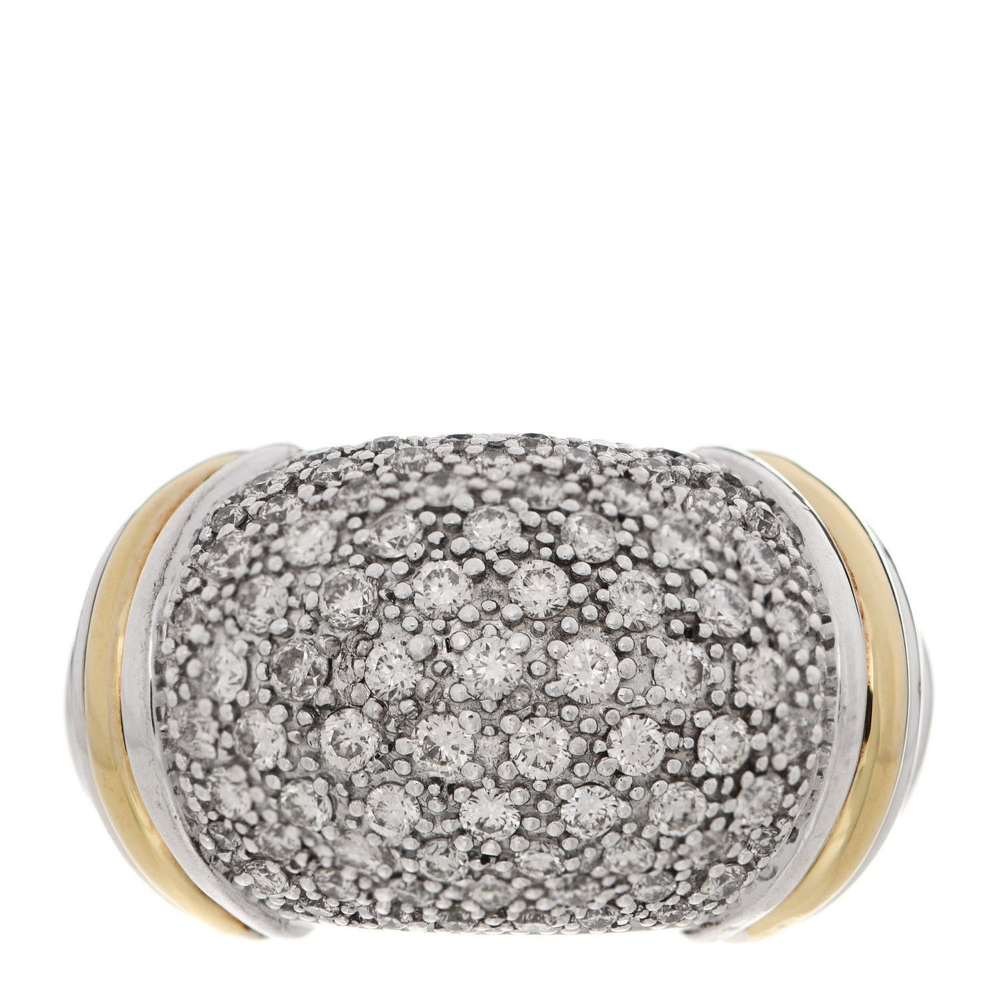 Sterling Silver 18K Yellow Gold Diamond Metro Cable Ring 52 6