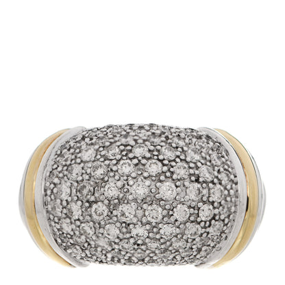 David Yurman Sterling Silver 18K Yellow Gold Diamond Metro Cable Ring 52 6 1 of 5