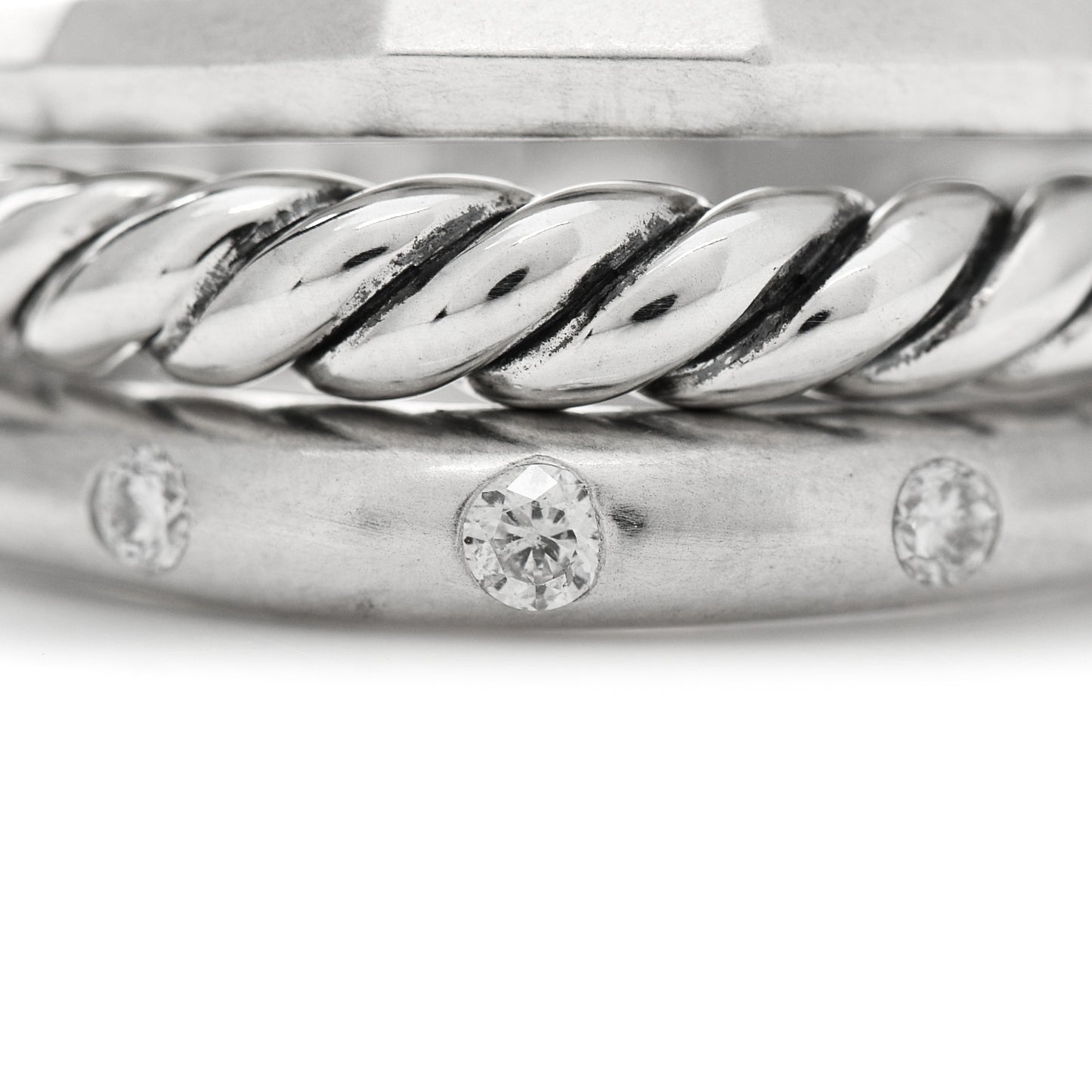 Sterling Silver Diamond 9mm Stax Narrow Ring 51 5.75