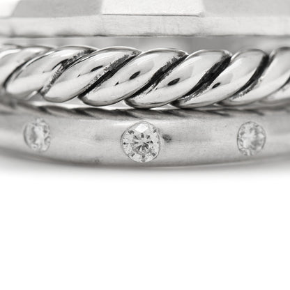 David Yurman Sterling Silver Diamond 9mm Stax Narrow Ring 51 5.75 5 of 5