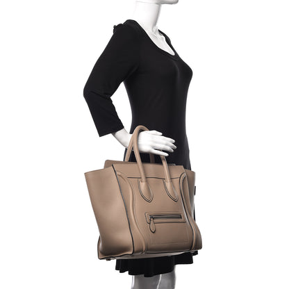 Celine Drummed Calfskin Mini Luggage Dune 2 of 14