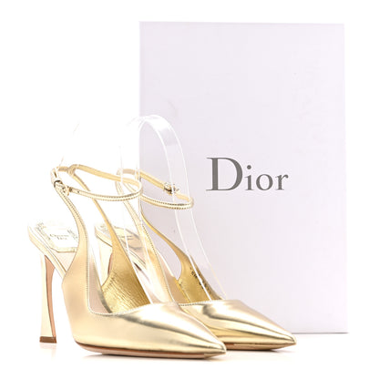 Christian Dior Metallic Songe 100mm Pumps 37 Or 12 of 12