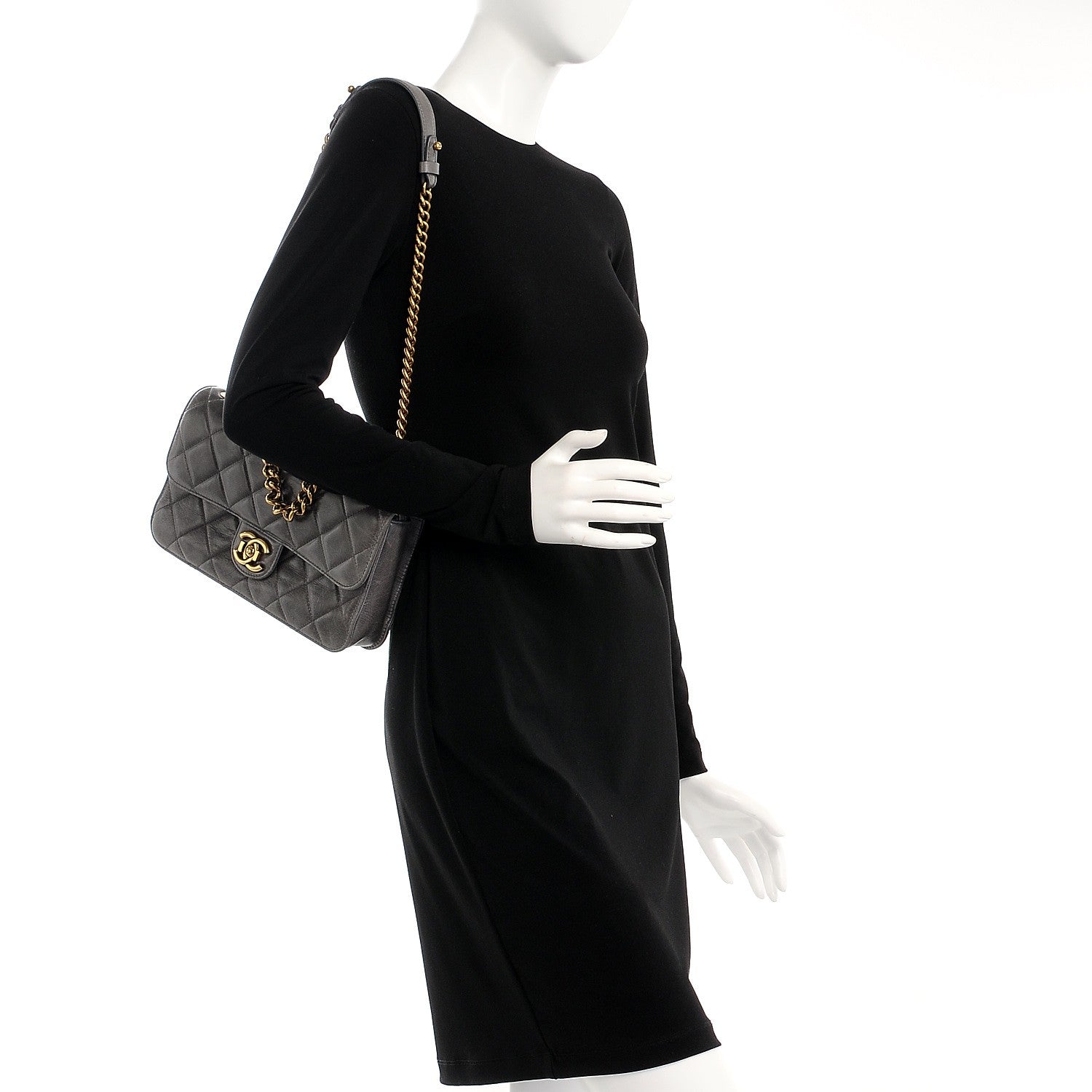 Chanel Aged Calfskin Medium Perfect Edge Flap Grey 2 of 8