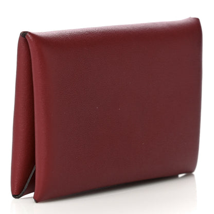 Hermes Evercolor Verso Calvi Card Case Rouge Grenat Glycine 3 of 13