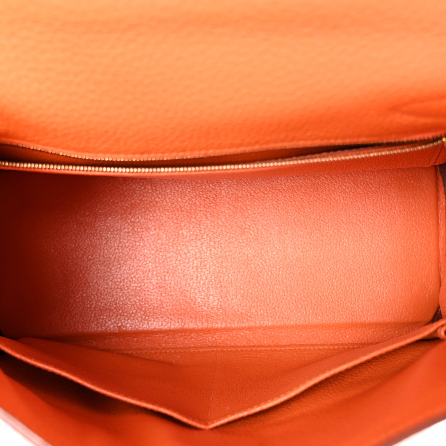 Hermes Taurillon Clemence Kelly Retourne 28 Orange 5 of 12