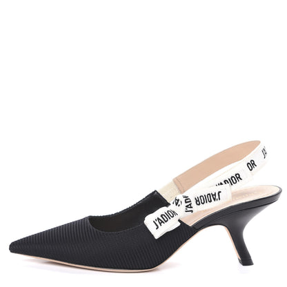 Christian Dior Technical Canvas Ribbon J Adior Slingback 65mm Pumps 39 Black 1 of 10