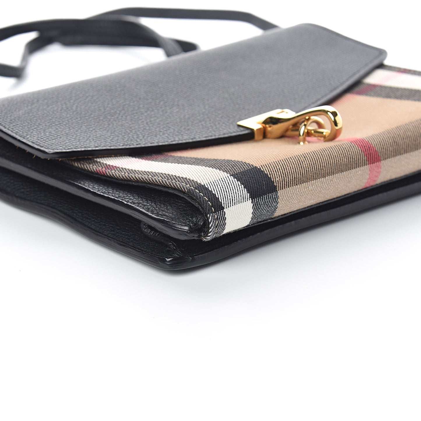 Derby Calfskin House Check Small Macken Crossbody Bag Black