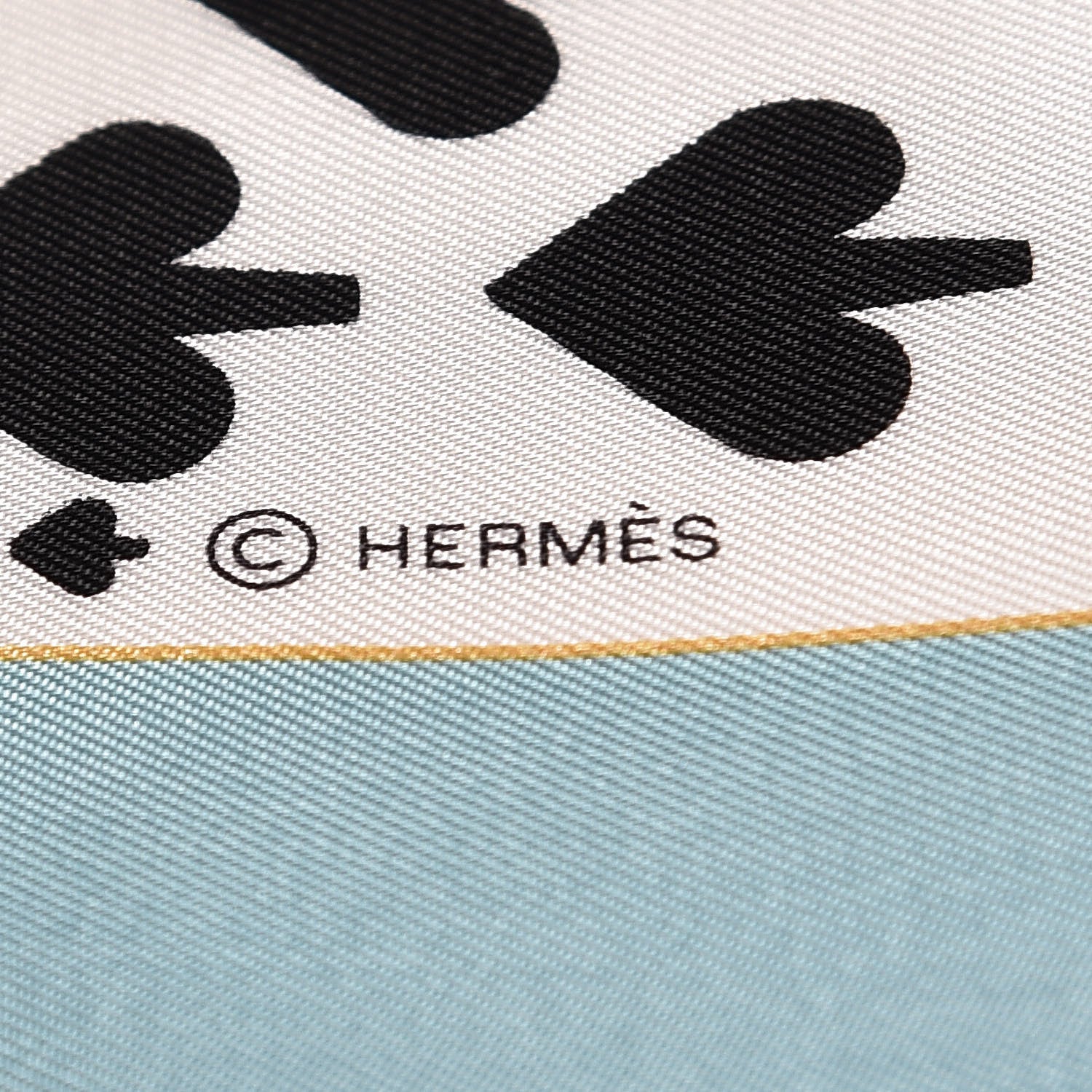 Hermes Silk Jeu de Cartes Scarf 90 Bleu Glacier Rouge Black 4 of 4