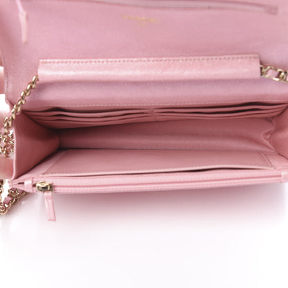 Chanel Iridescent Caviar Quilted Wallet on Chain WOC Rose Pink 5 of 12