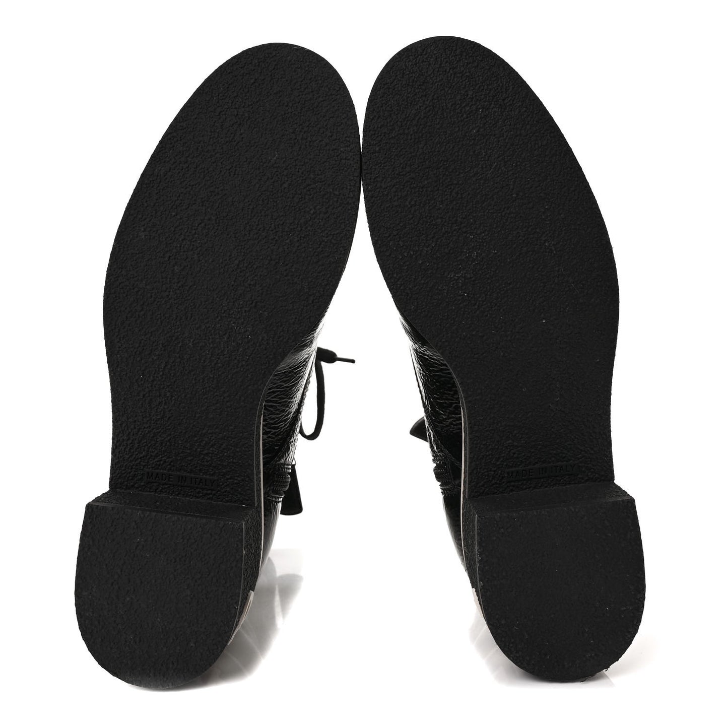 Patent Lace Up Boots 38 Black