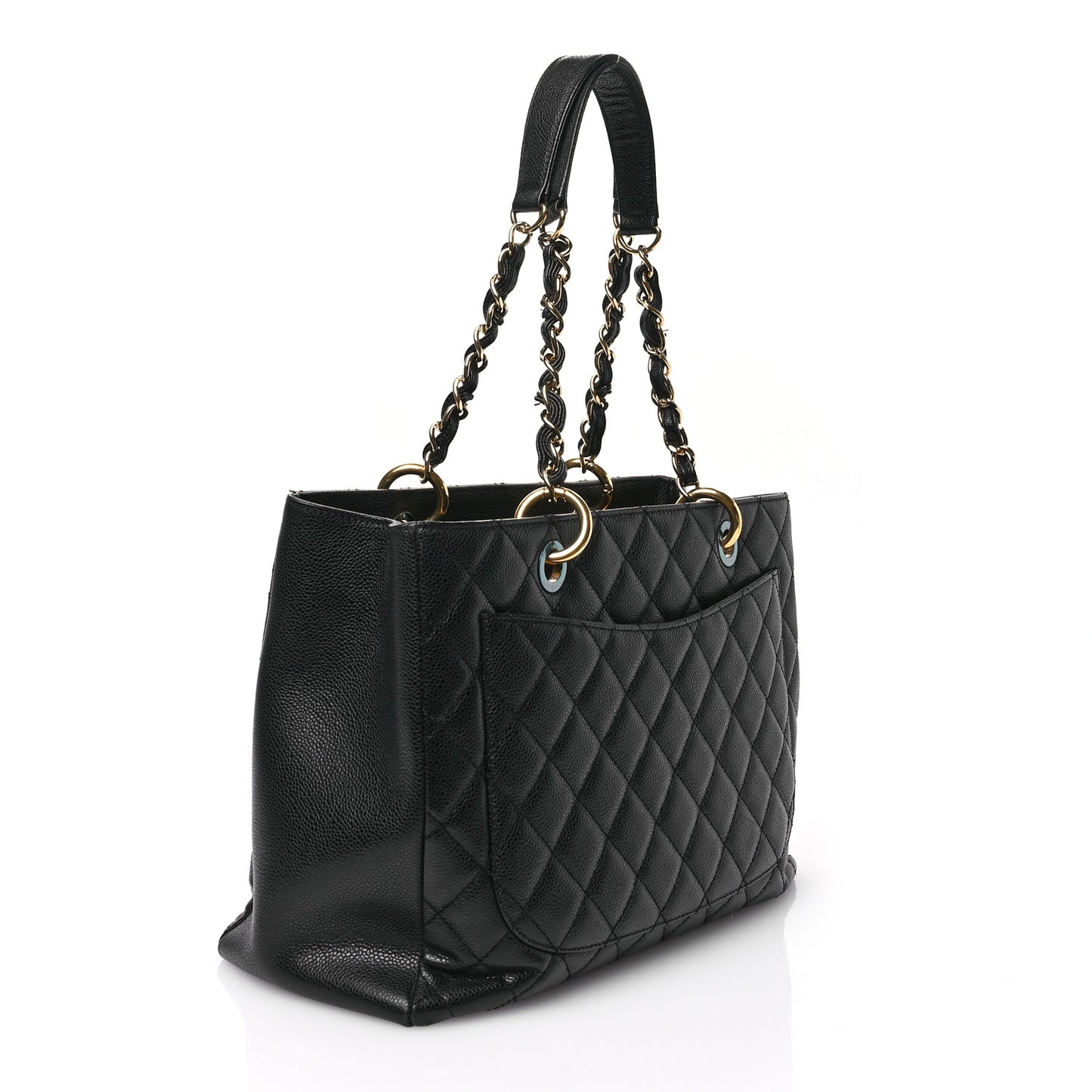 Caviar Quilted Grand Shopping Tote GST Black