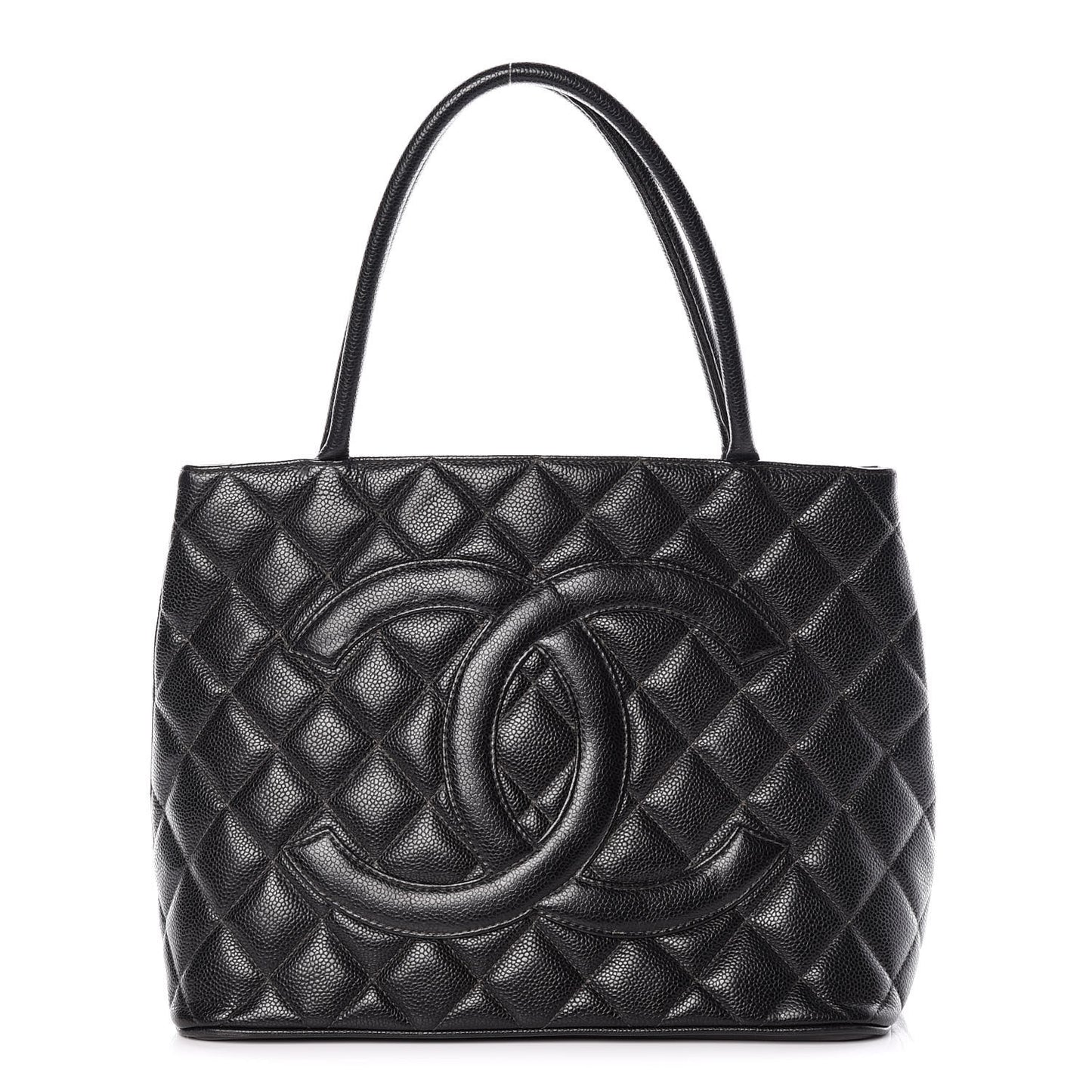 Caviar Quilted Medallion Tote Black