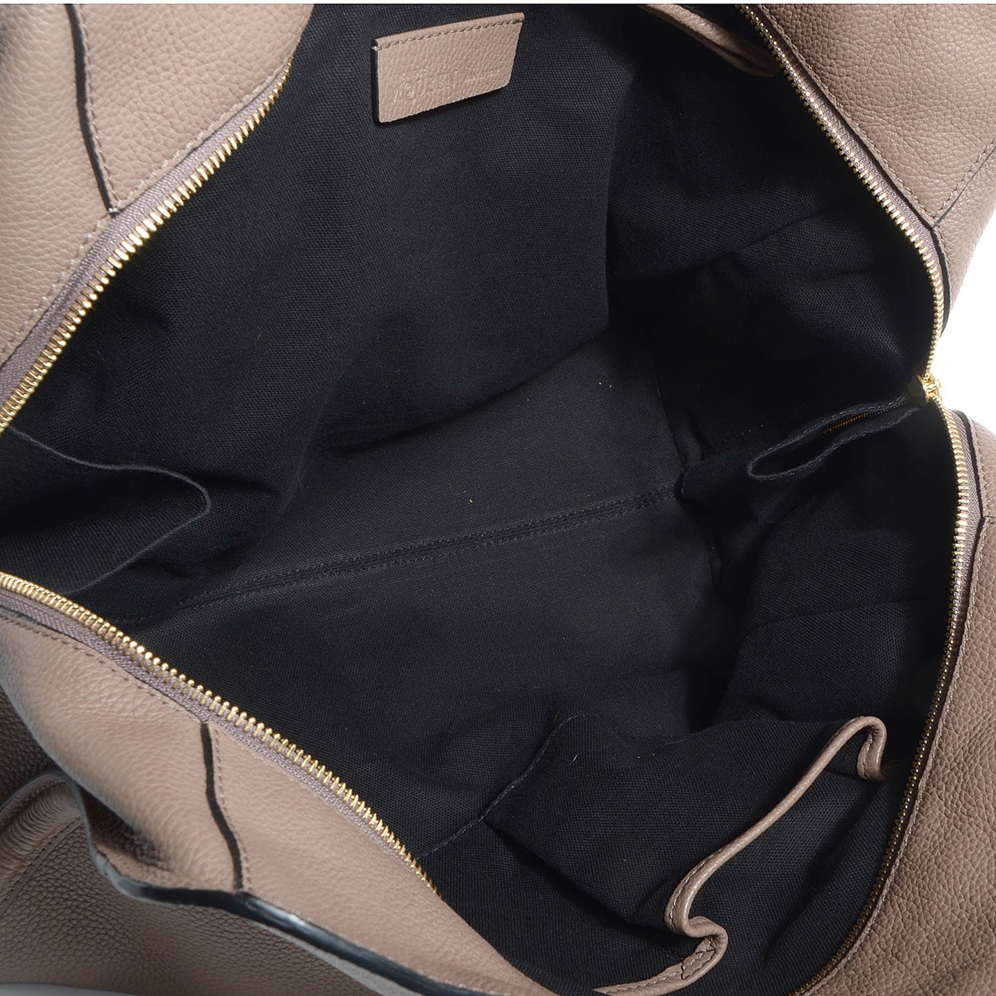 Pebbled Calfskin Skull Padlock Tote Taupe