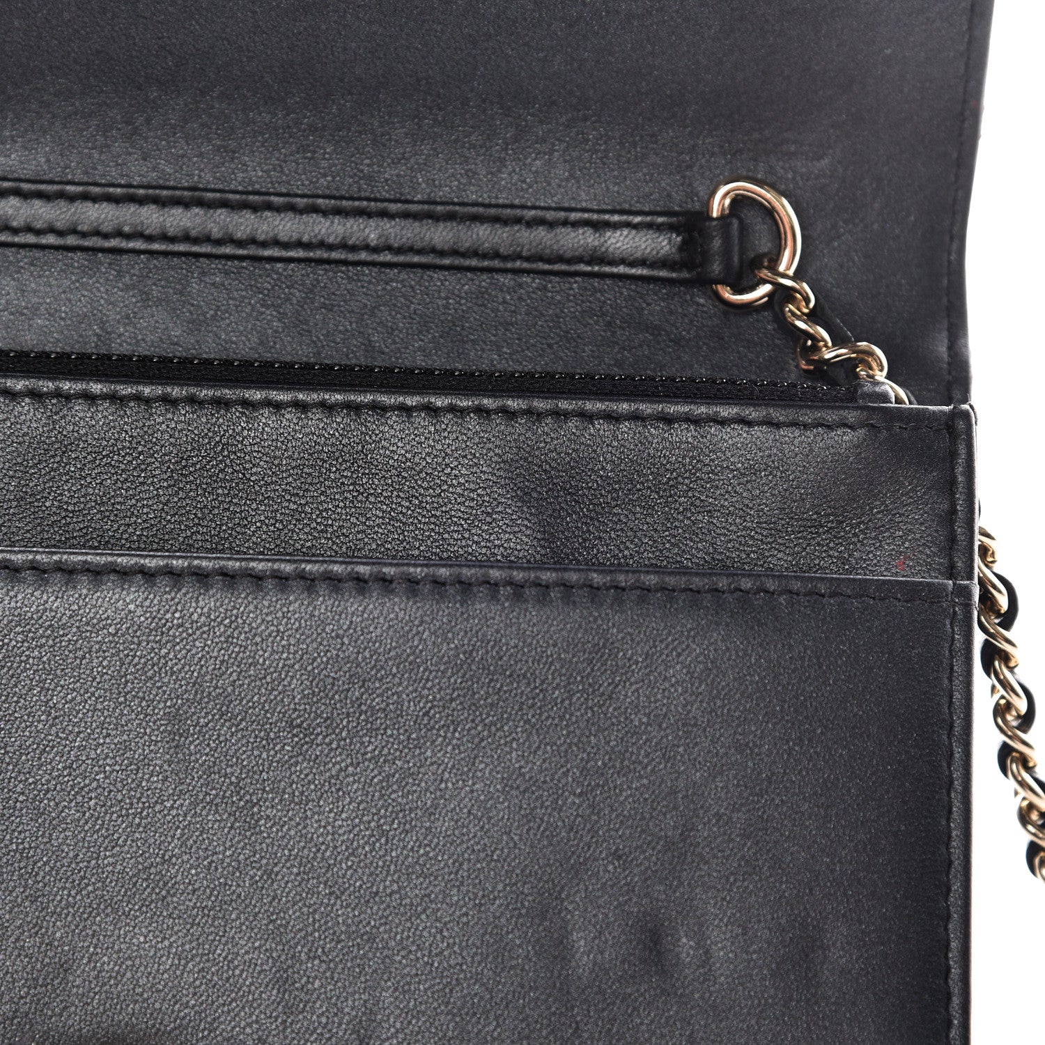 Chanel Iridescent Lambskin Quilted Pearl Wallet On Chain WOC Black 11 of 16