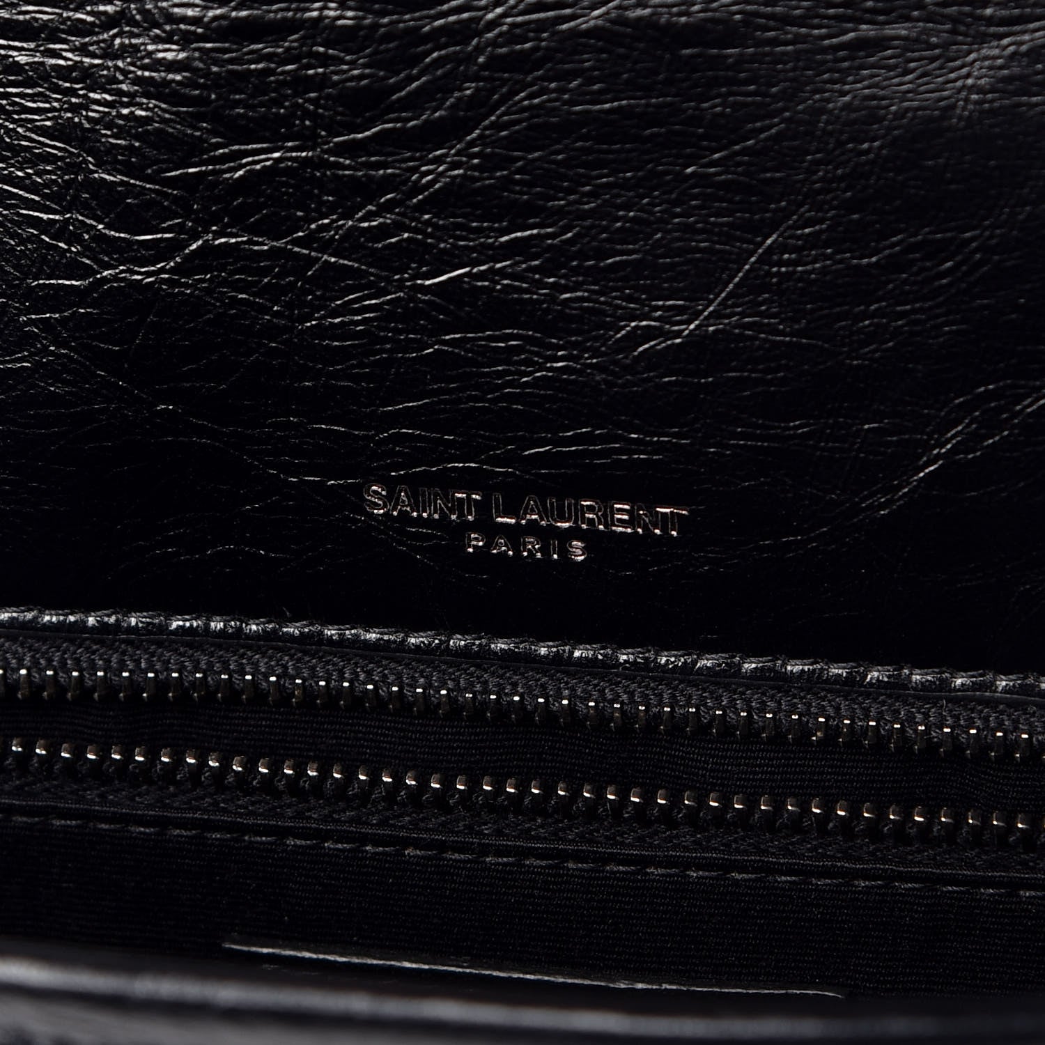 Saint Laurent Crinkled Calfskin Matelasse Monogram Medium Niki Chain Satchel Black 7 of 10