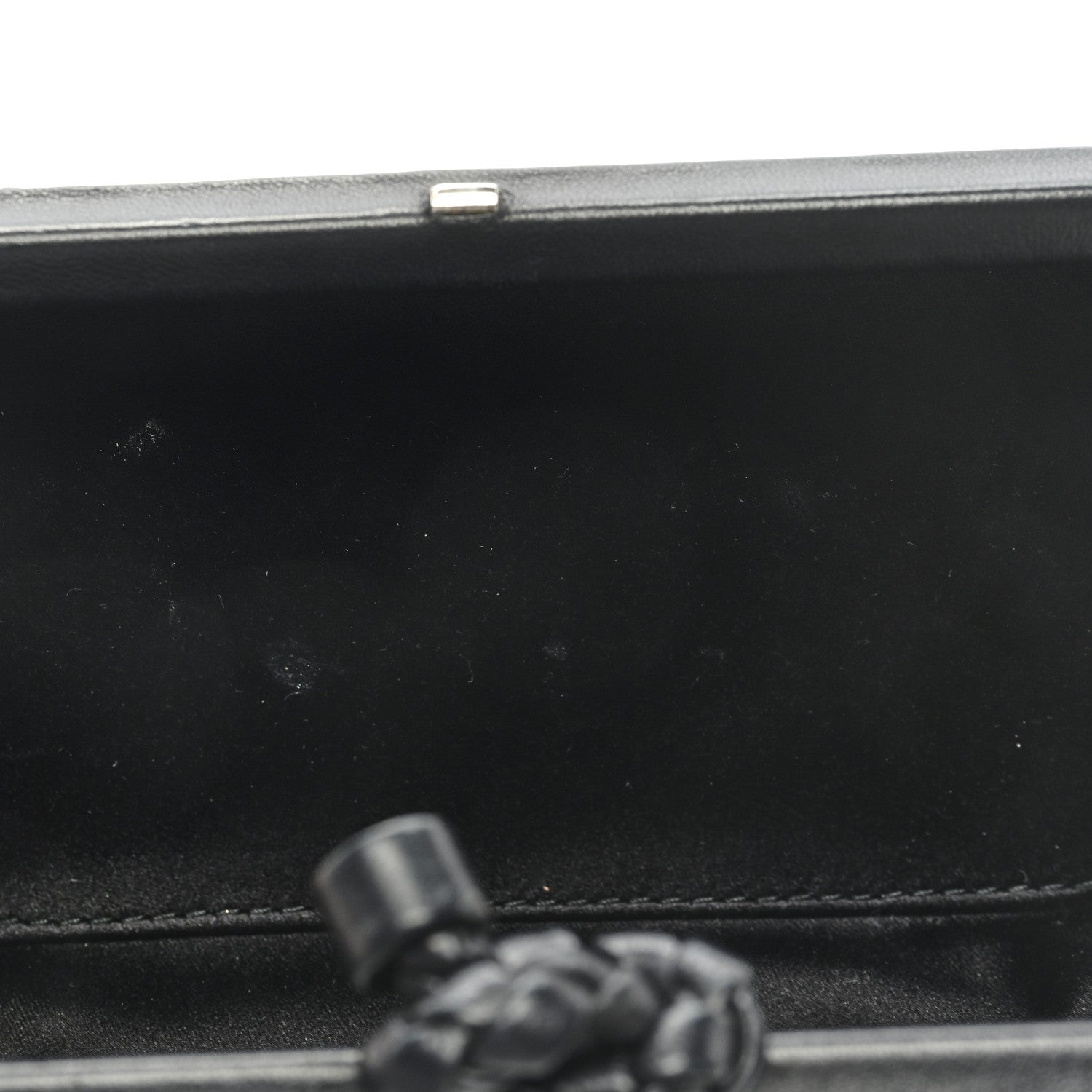 Bottega Veneta Satin Intrecciato Impero Stretch Knot Clutch Black 9 of 9
