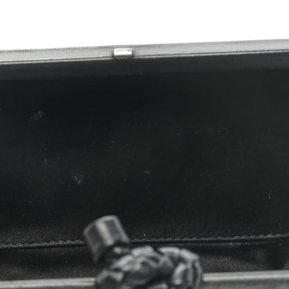 Bottega Veneta Satin Intrecciato Impero Stretch Knot Clutch Black 9 of 9