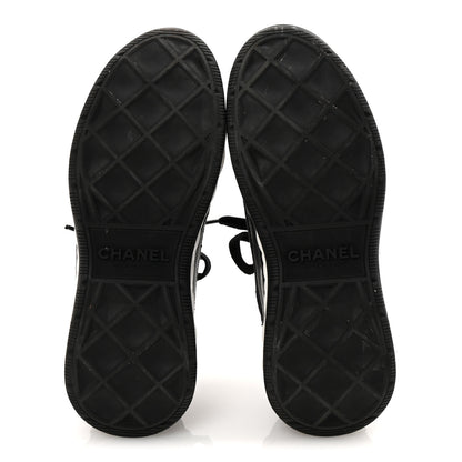 Chanel Velvet Calfskin Mixed Fibers CC Sneakers 36 Black 6 of 12