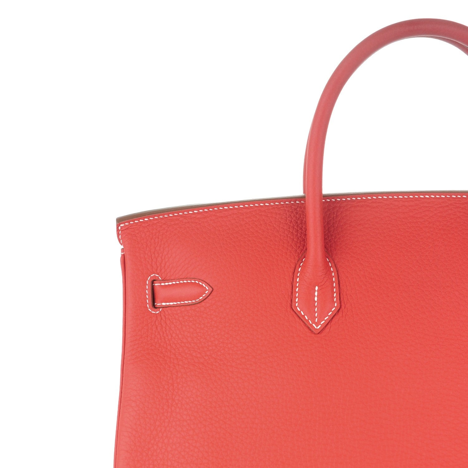 Hermes Taurillon Clemence Eclat Birkin 40 Sanguine Blanc 19 of 24