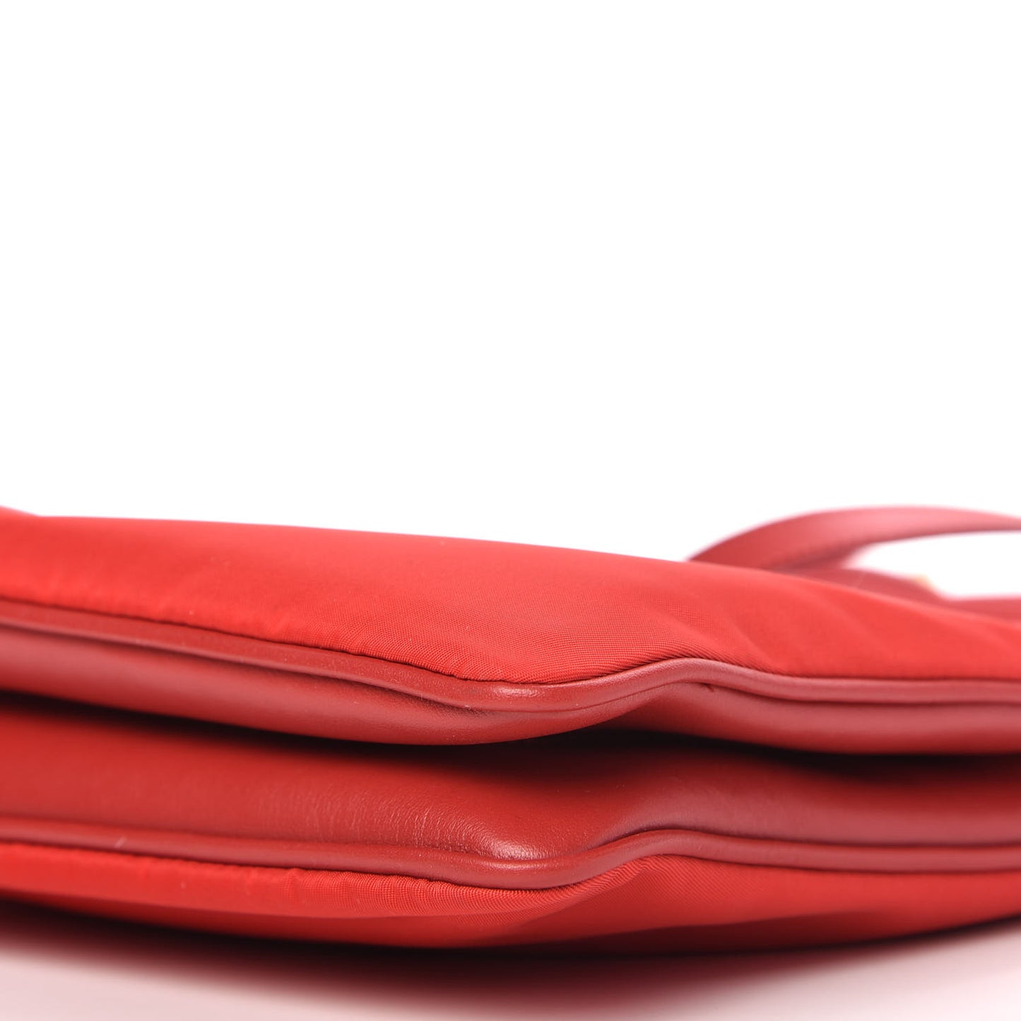 Tessuto Nylon Soft Calf Double Zip Crossbody Bag Rosso