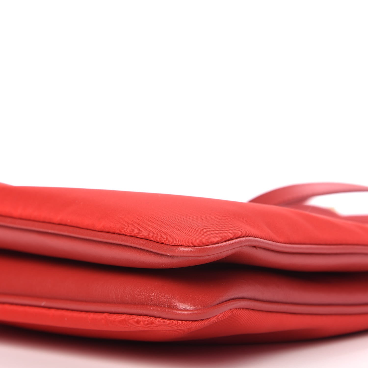 Prada Tessuto Nylon Soft Calf Double Zip Crossbody Bag Rosso 8 of 11