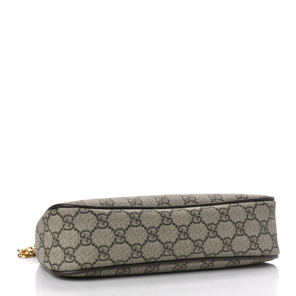 Gucci GG Supreme Monogram Textured Dollar Calfskin Web Small Ophidia GG Handbag Beige Ebony New Acero 4 of 8