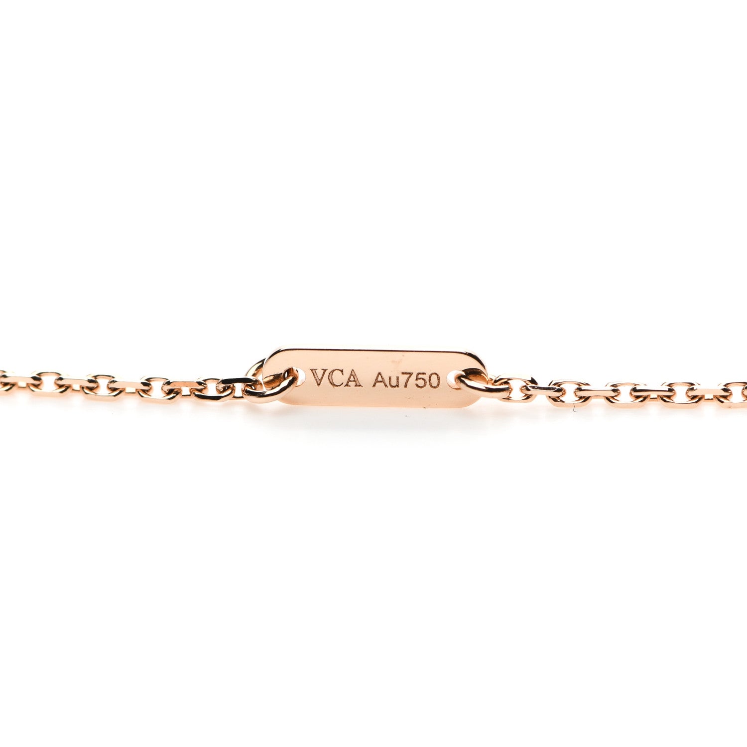 Van Cleef & Arpels 18K Rose Gold Carnelian Sweet Alhambra Pendant Necklace 5 of 6