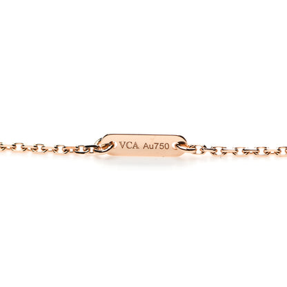 Van Cleef & Arpels 18K Rose Gold Carnelian Sweet Alhambra Pendant Necklace 5 of 6