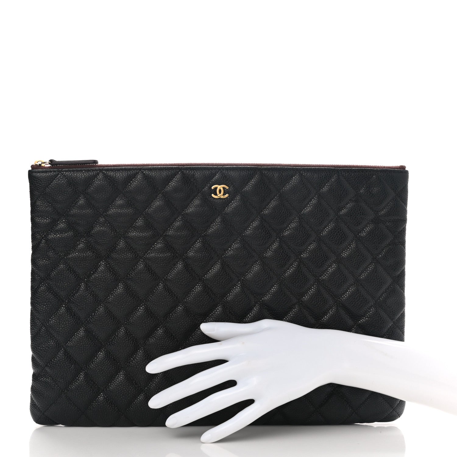 Chanel Caviar Quilted Large Cosmetic Case Black 2 of 8