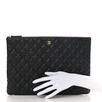 Chanel Caviar Quilted Large Cosmetic Case Black 2 of 8