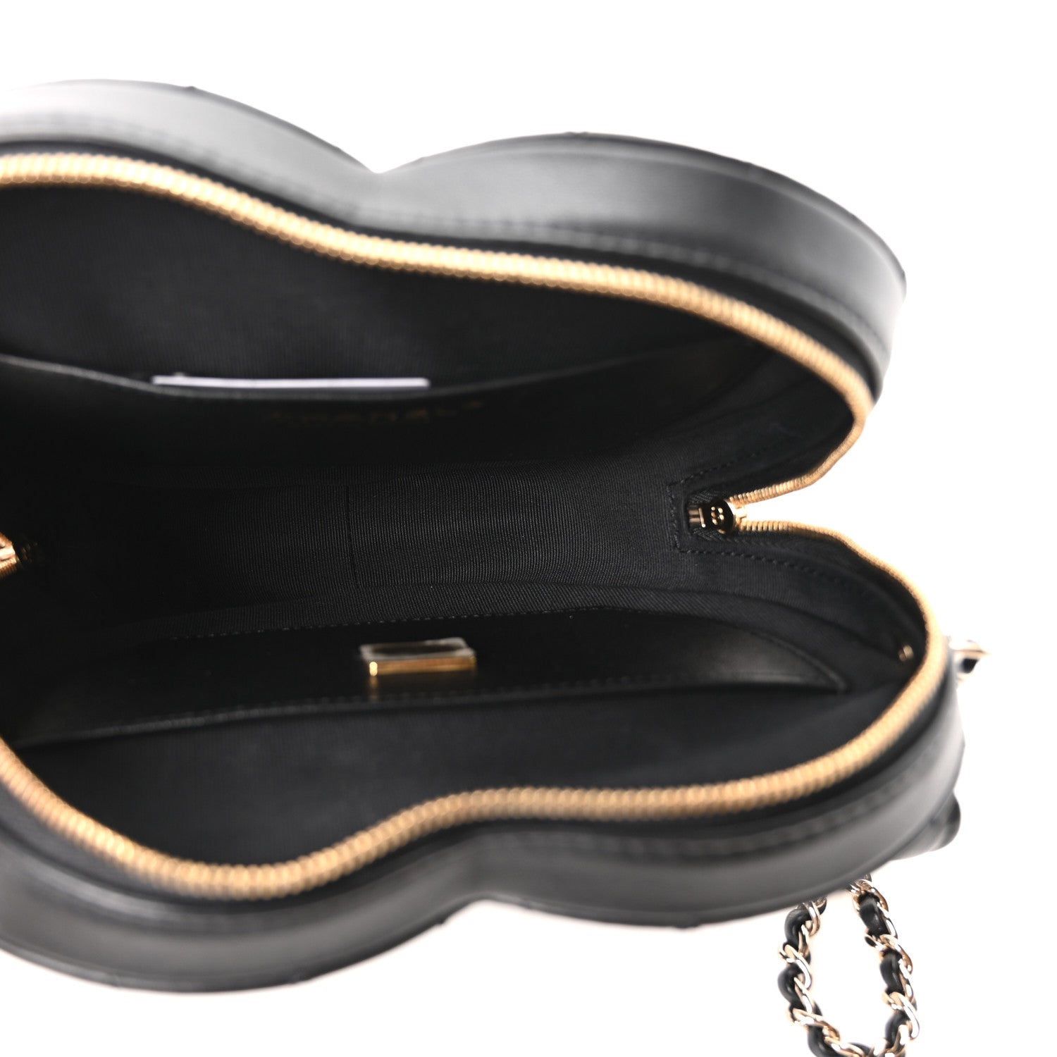 Chanel Lambskin Quilted Large CC In Love Heart Bag Black 5 of 9