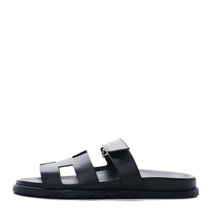 Hermes Calfskin Womens Chypre Sandals 41 Black 1 of 9