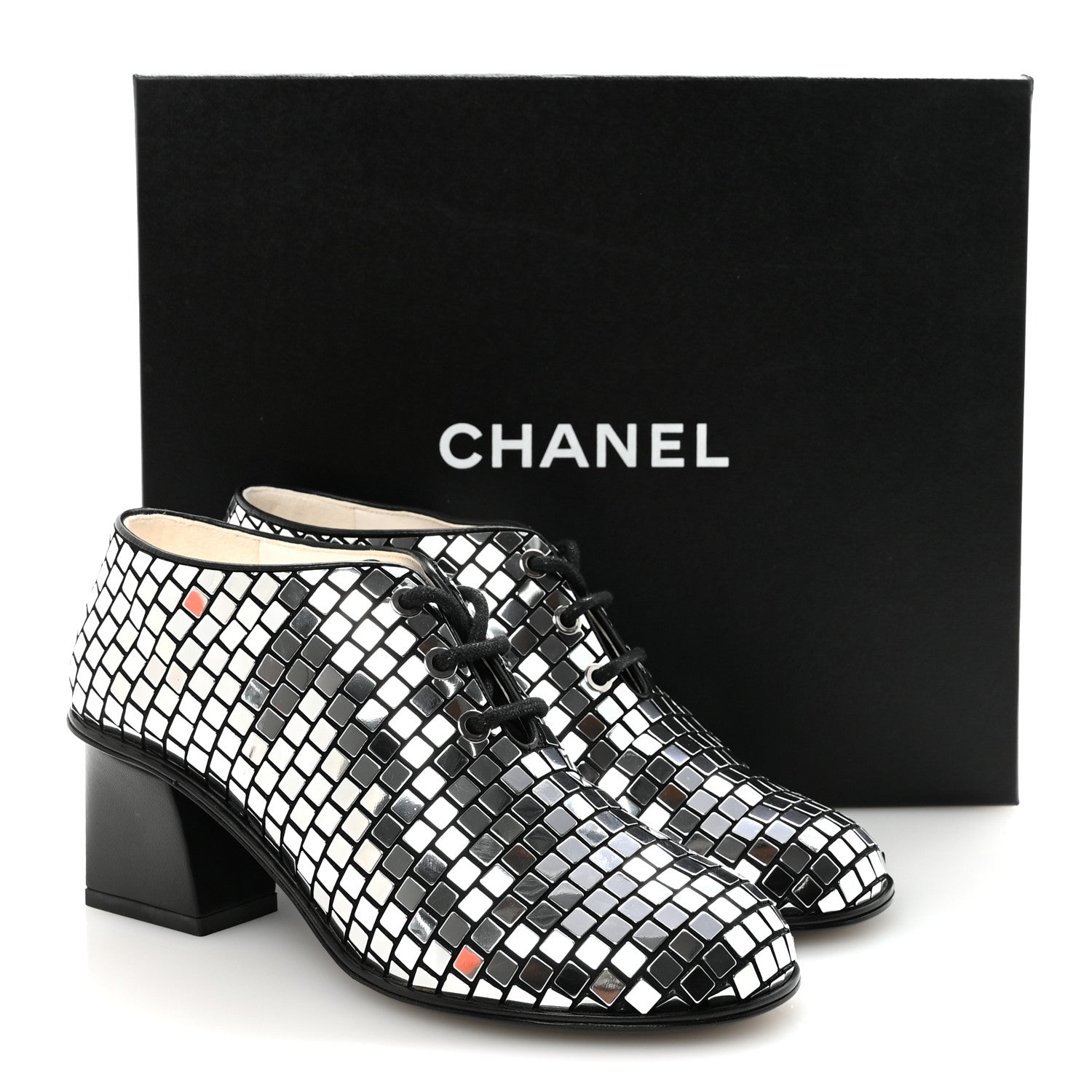 Chanel Mirror Facets Lace Up Boots 36.5 Silver 19 of 20