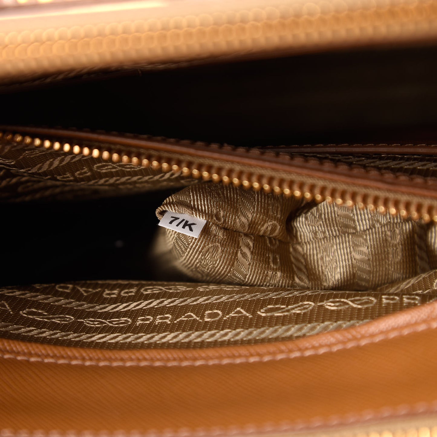 Saffiano Lux Large Galleria Double Zip Tote Caramel