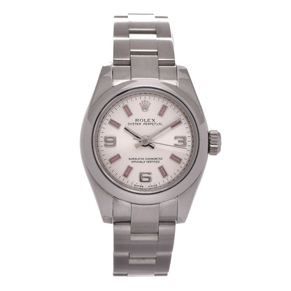 Rolex Stainless Steel 26mm Oyster Perpetual Watch Pink Index 176200 1 of 6