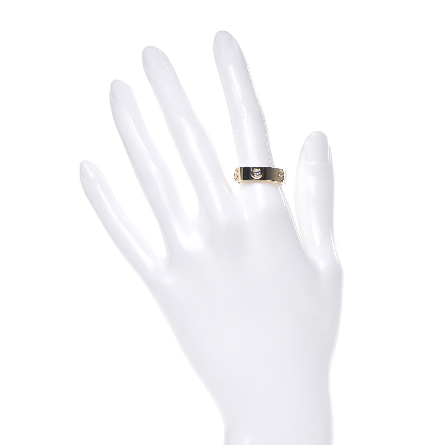 Cartier 18K Yellow Gold 3 Diamond 5.5mm LOVE Ring 54 6.75 2 of 5