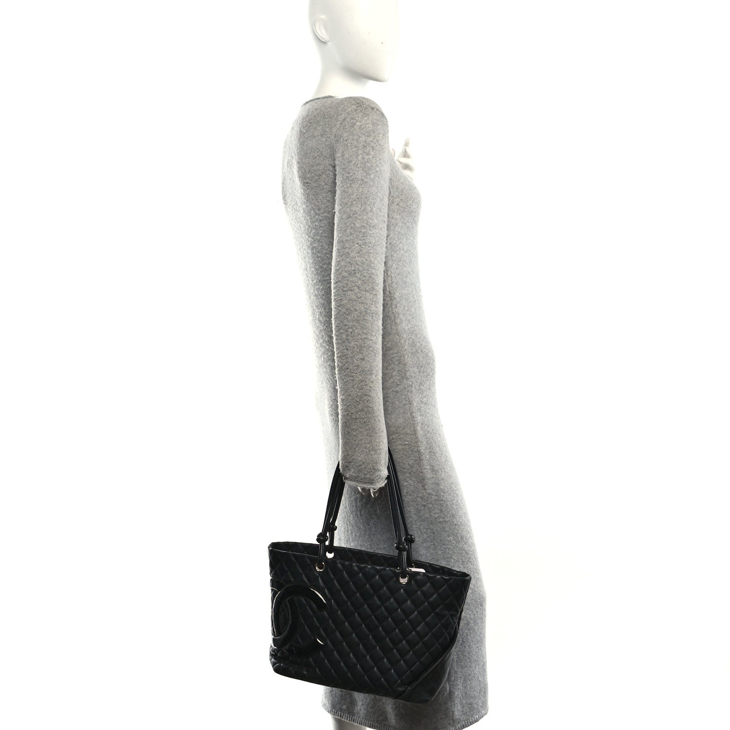 Chanel Calfskin Quilted Large Cambon Tote Black 2 of 12