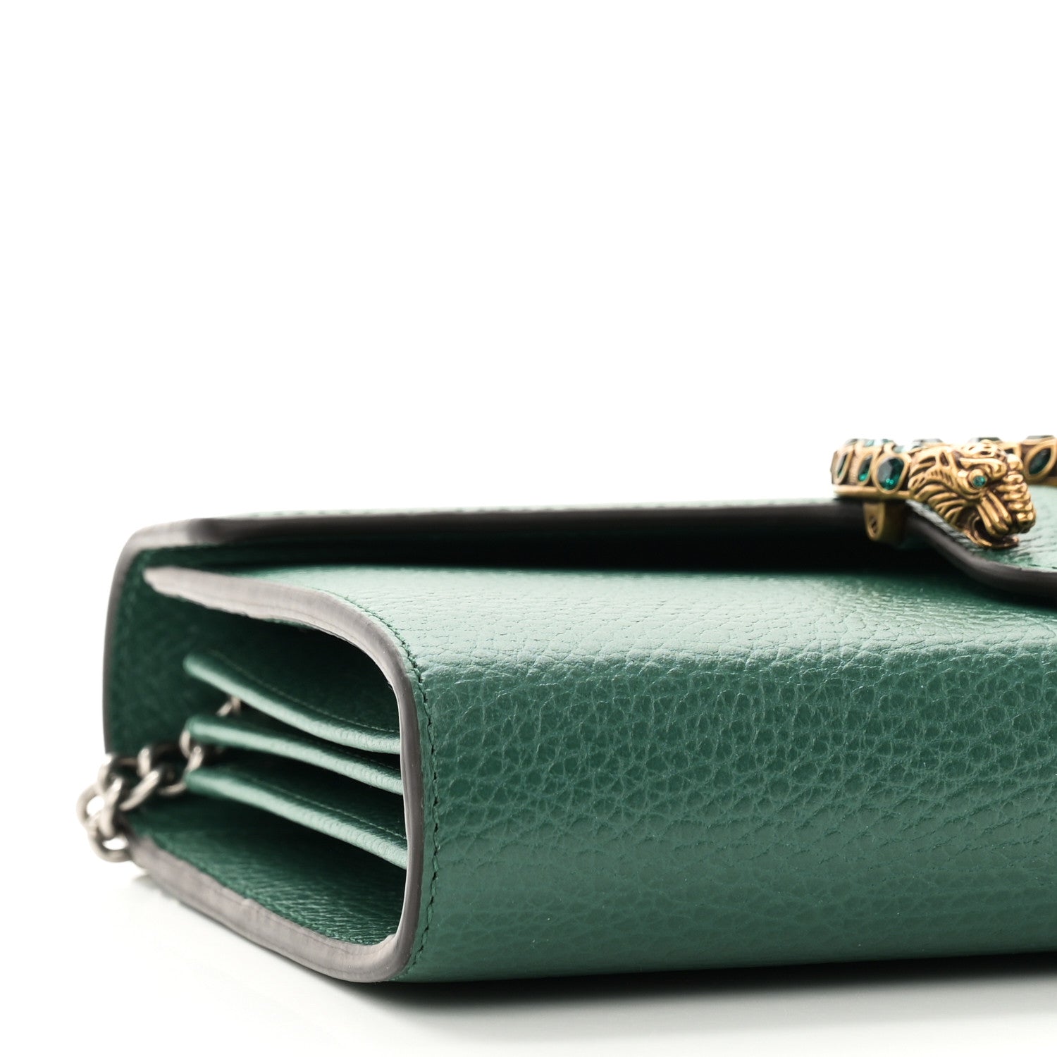 Gucci Calfskin Mini Dionysus Chain Wallet Emerald 9 of 11