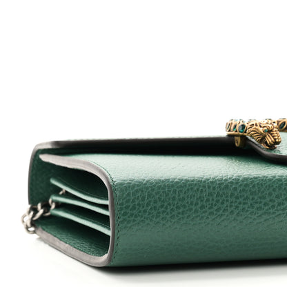 Gucci Calfskin Mini Dionysus Chain Wallet Emerald 9 of 11